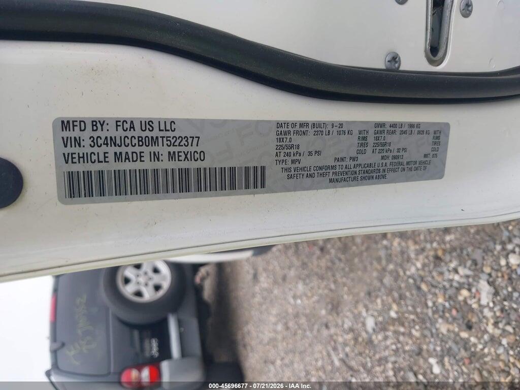 3C4NJCCB0MT522377 2021 JEEP COMPASS photo no. 9