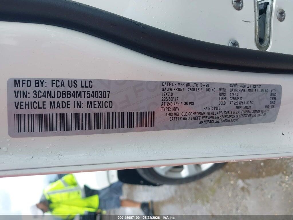 3C4NJDBB4MT540307 2021 JEEP COMPASS photo no. 9