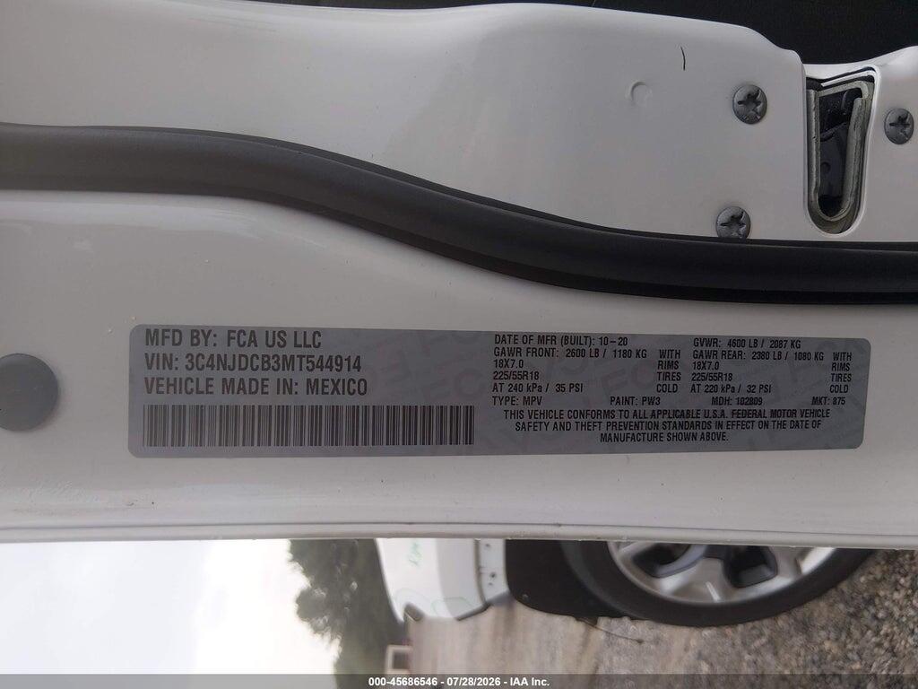 3C4NJDCB3MT544914 2021 JEEP COMPASS photo no. 9
