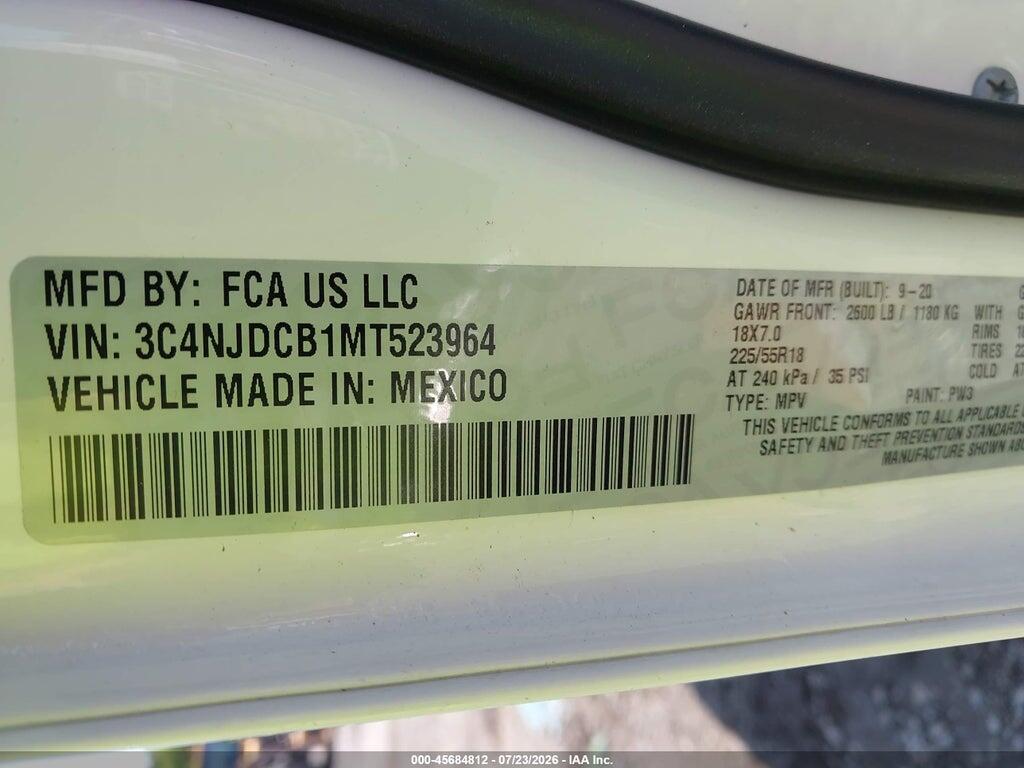 3C4NJDCB1MT523964 2021 JEEP COMPASS photo no. 9