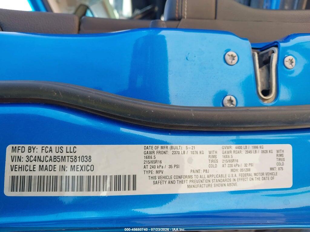 3C4NJCAB5MT581038 2021 JEEP COMPASS photo no. 9