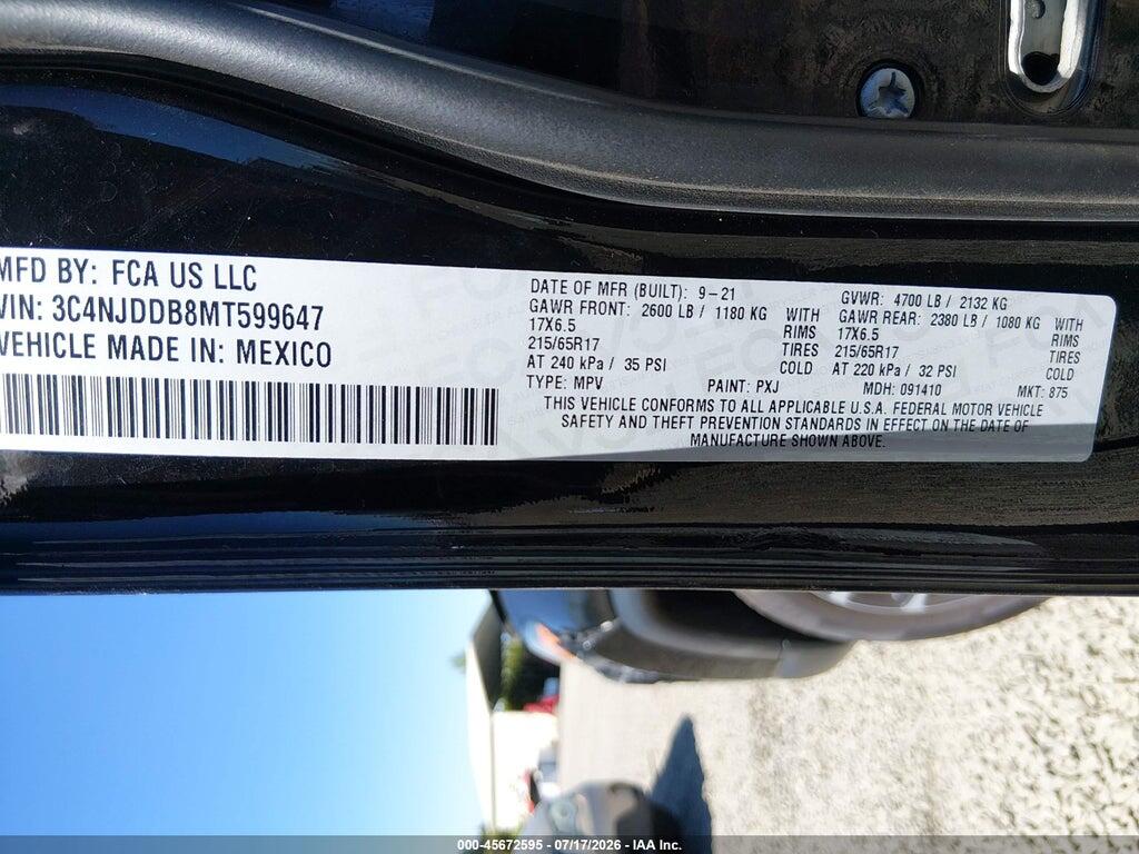 3C4NJDDB8MT599647 2021 JEEP COMPASS photo no. 9