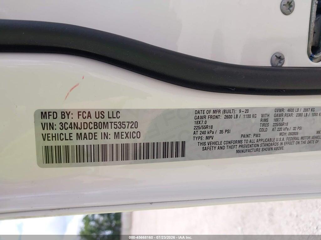 3C4NJDCB0MT535720 2021 JEEP COMPASS photo no. 9