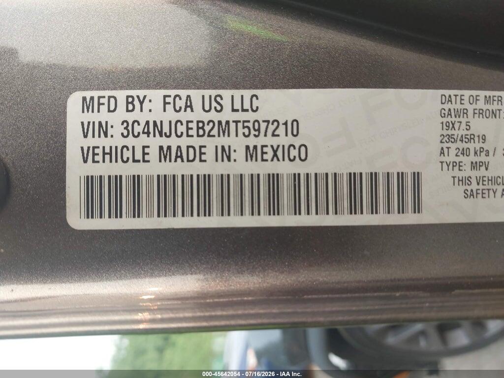3C4NJCEB2MT597210 2021 JEEP COMPASS photo no. 9