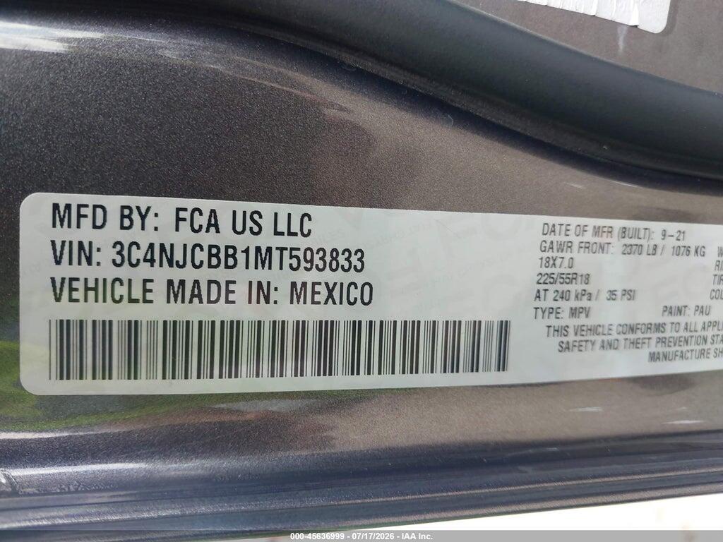 3C4NJCBB1MT593833 2021 JEEP COMPASS photo no. 9