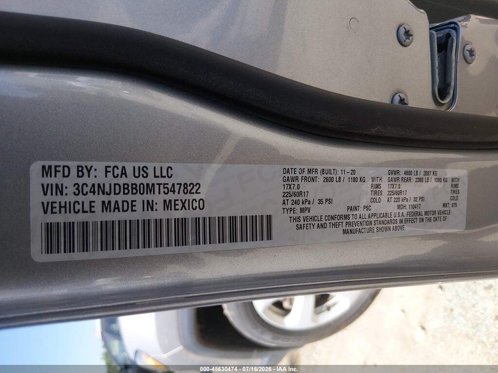 3C4NJDBB0MT547822 2021 JEEP COMPASS photo no. 9