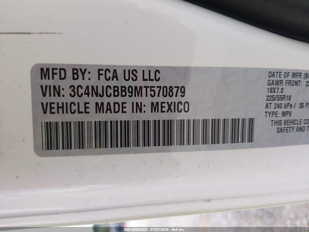 3C4NJCBB9MT570879 2021 JEEP COMPASS photo no. 9