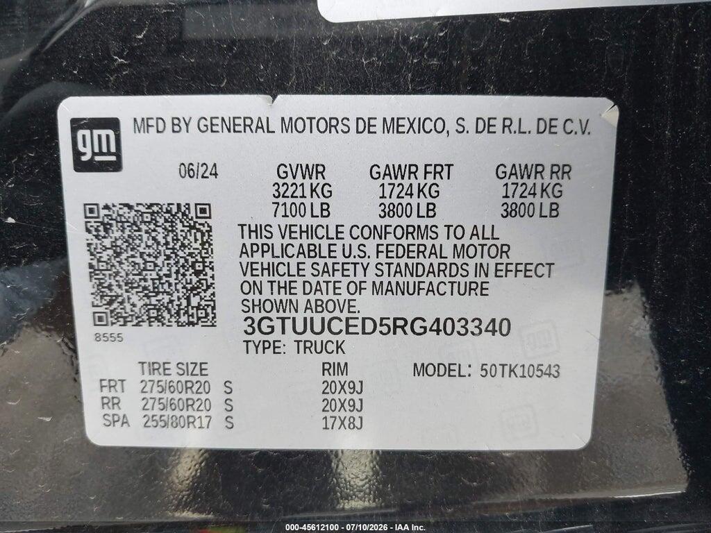 3GTUUCED5RG403340 2024 GMC SIERRA 1500 photo no. 9