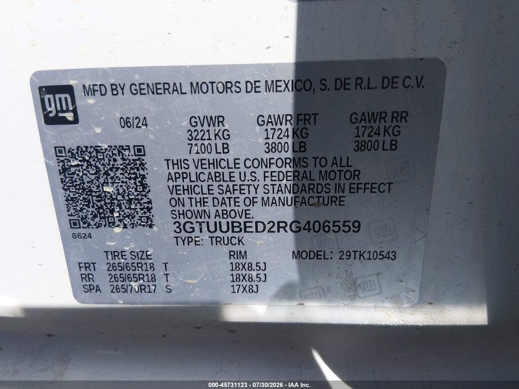 3GTUUBED2RG406559 2024 GMC SIERRA 1500 photo no. 9