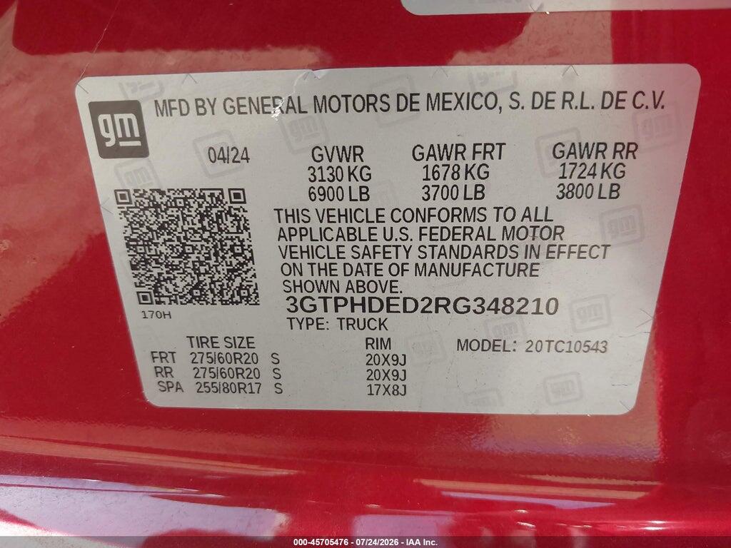 3GTPHDED2RG348210 2024 GMC SIERRA 1500 photo no. 9