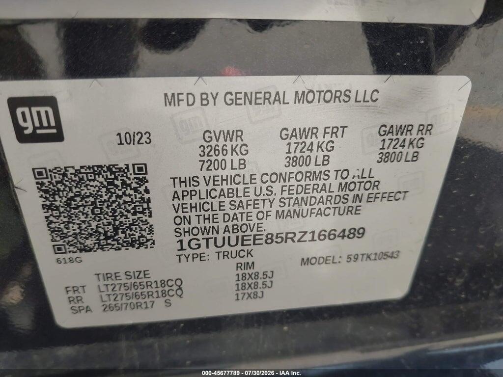 1GTUUEE85RZ166489 2024 GMC SIERRA 1500 photo no. 9