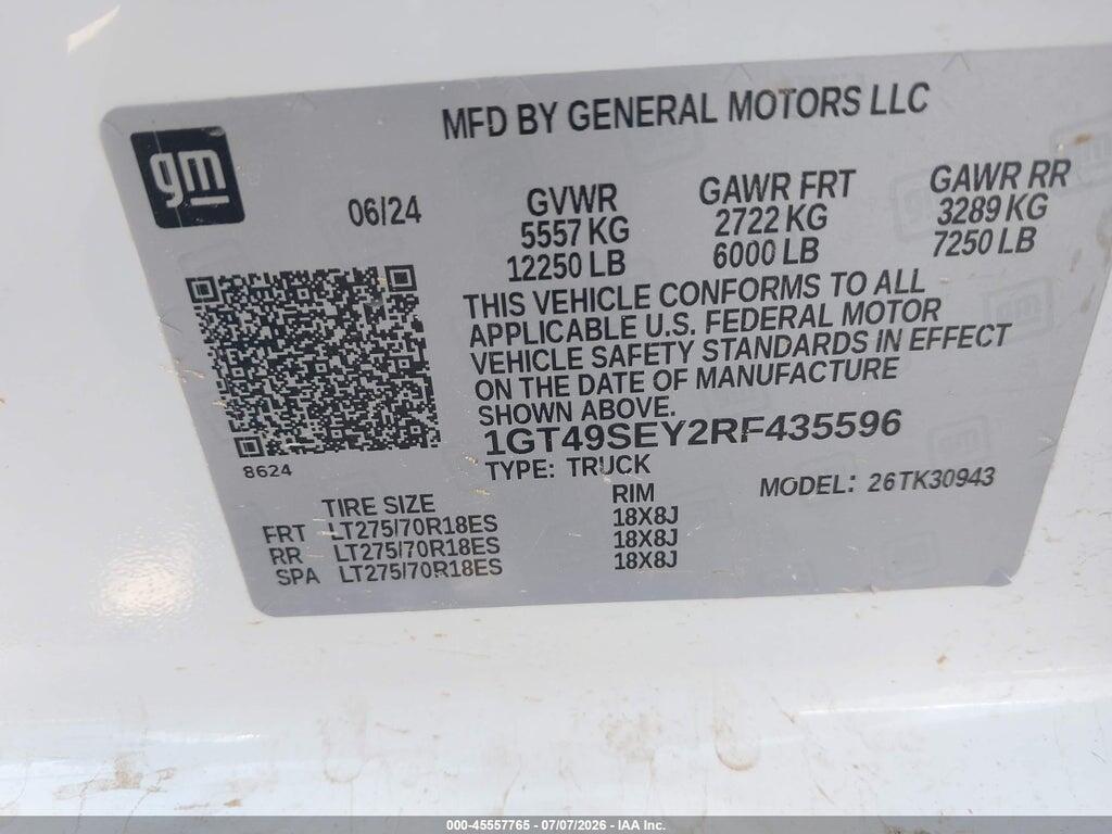 1GT49SEY2RF435596 2024 GMC SIERRA 3500HD photo no. 9