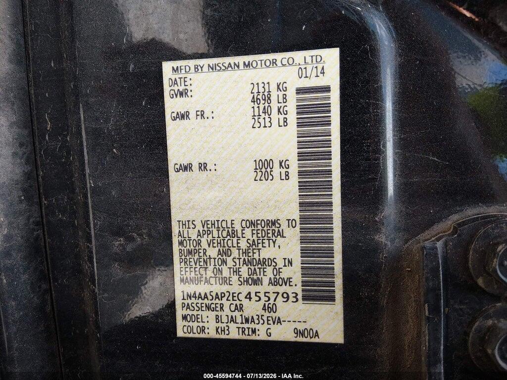 1N4AA5AP2EC455793 2014 NISSAN MAXIMA photo no. 9