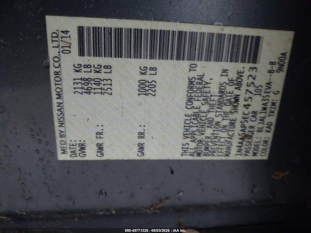 1N4AA5AP5EC457523 2014 NISSAN MAXIMA photo no. 9