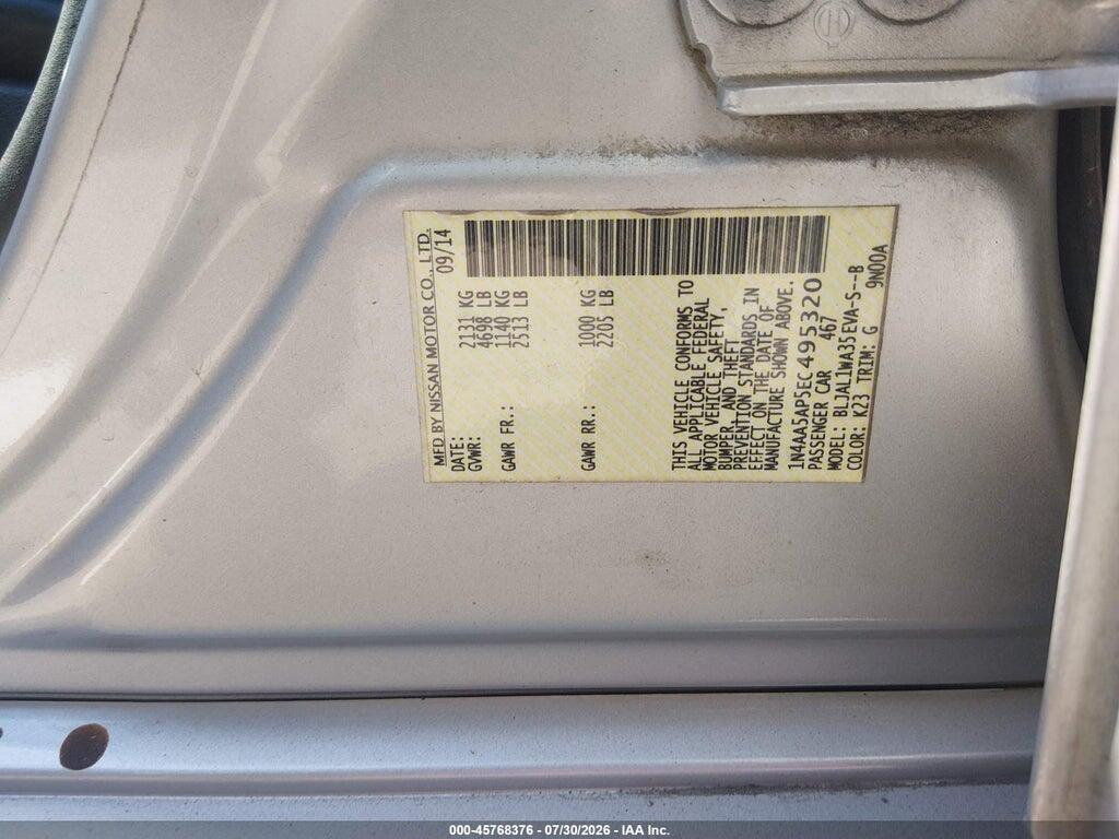1N4AA5AP5EC495320 2014 NISSAN MAXIMA photo no. 9
