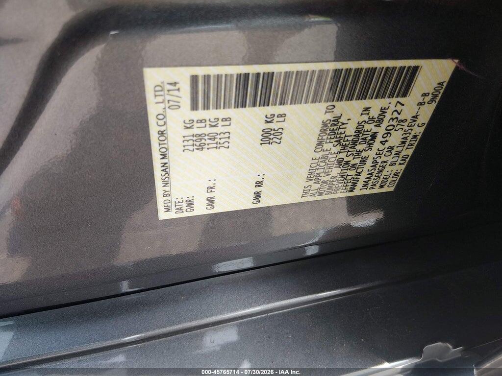 1N4AA5AP5EC490327 2014 NISSAN MAXIMA photo no. 9
