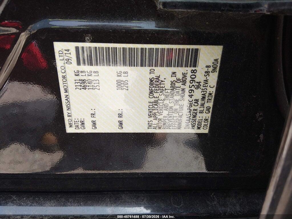 1N4AA5AP6EC495908 2014 NISSAN MAXIMA photo no. 9