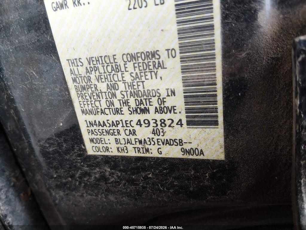 1N4AA5AP1EC493824 2014 NISSAN MAXIMA photo no. 9