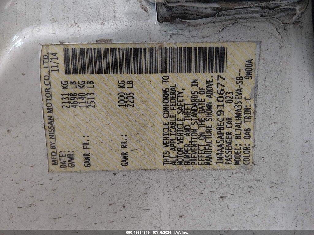 1N4AA5AP8EC910677 2014 NISSAN MAXIMA photo no. 9