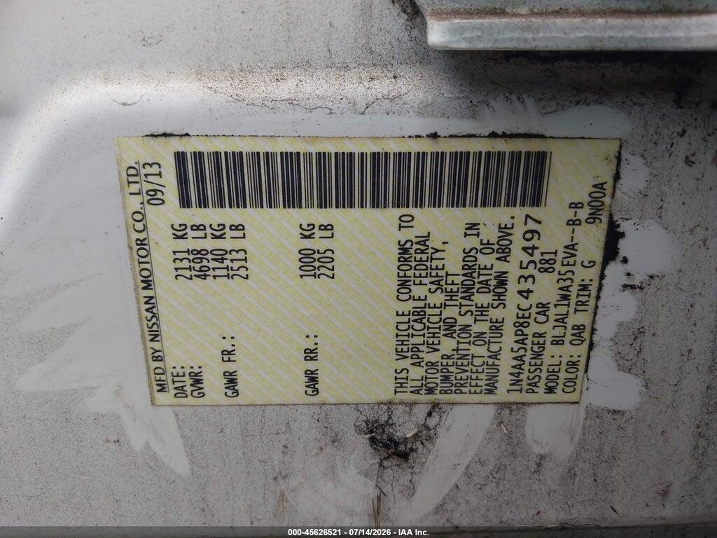 1N4AA5AP8EC435497 2014 NISSAN MAXIMA photo no. 9