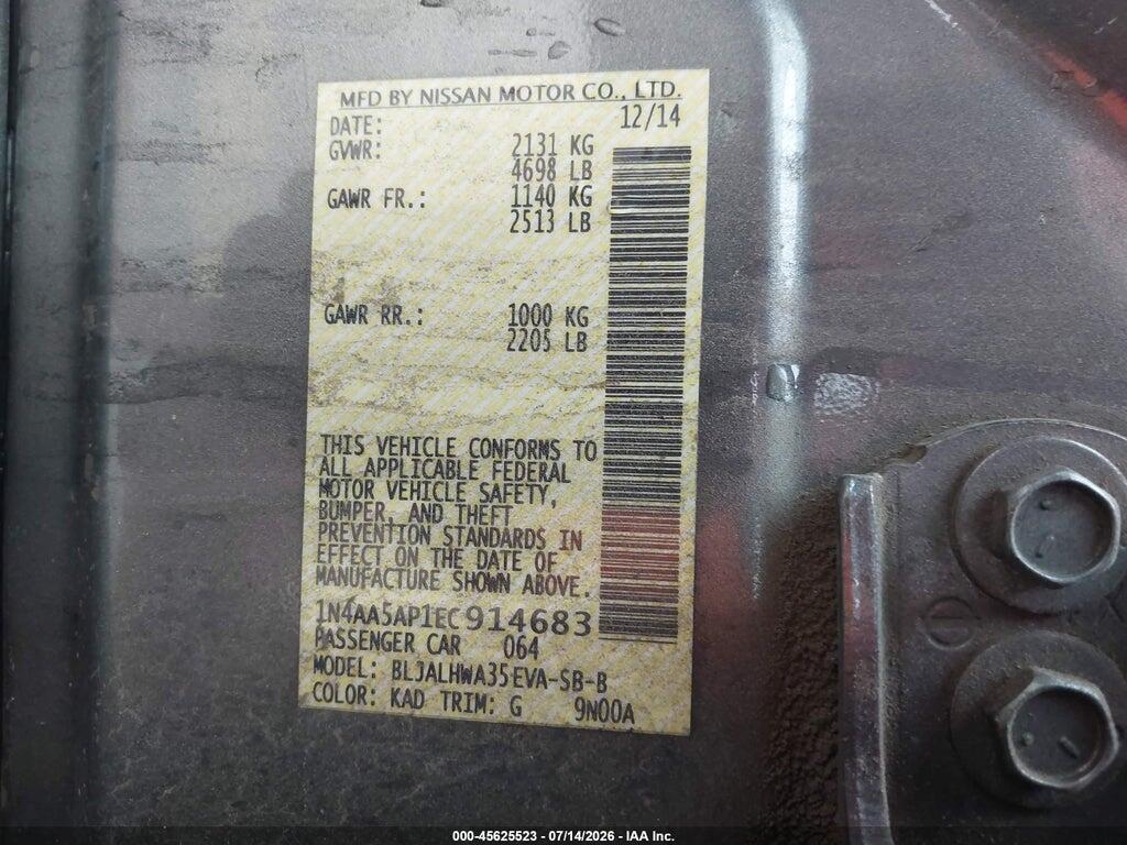 1N4AA5AP1EC914683 2014 NISSAN MAXIMA photo no. 9
