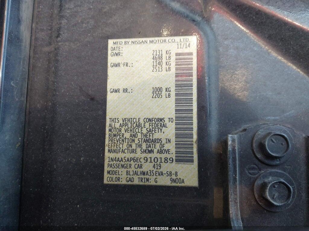 1N4AA5AP6EC910189 2014 NISSAN MAXIMA photo no. 9