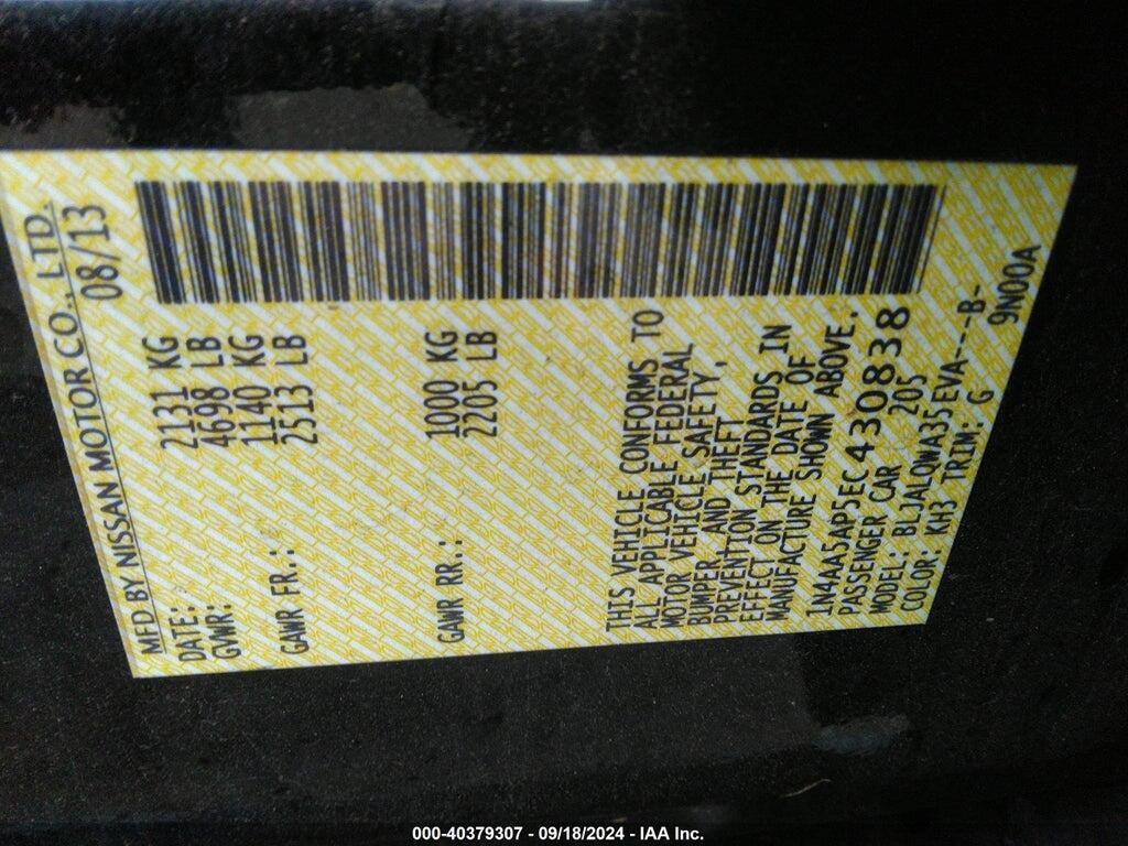 1N4AA5AP5EC430838 2014 NISSAN MAXIMA photo no. 9