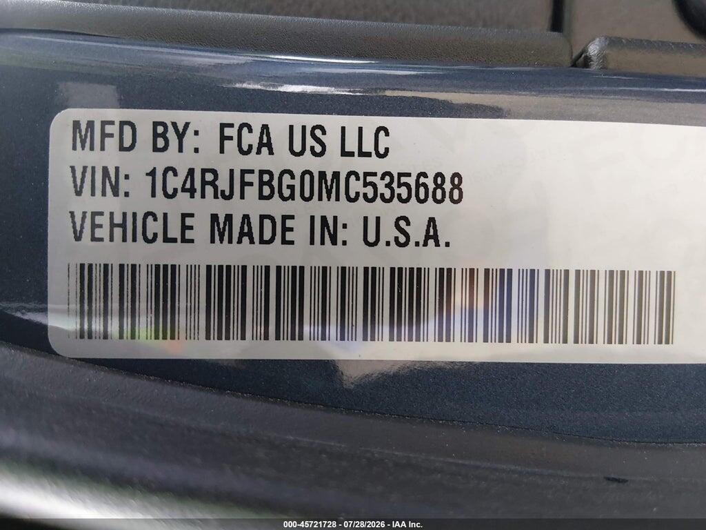 1C4RJFBG0MC535688 2021 JEEP GRAND CHEROKEE photo no. 9