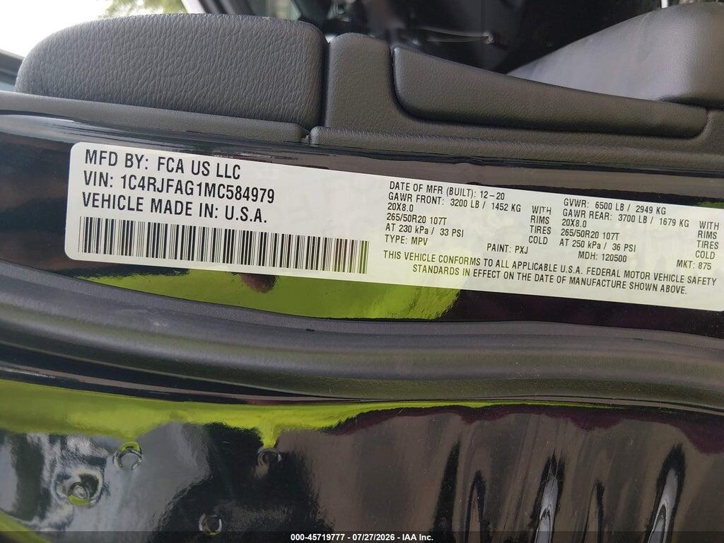 1C4RJFAG1MC584979 2021 JEEP GRAND CHEROKEE photo no. 9