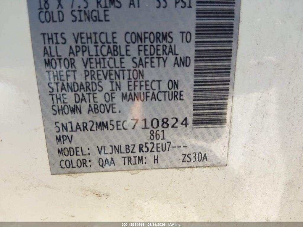 5N1AR2MM5EC710824 2014 NISSAN PATHFINDER photo no. 9