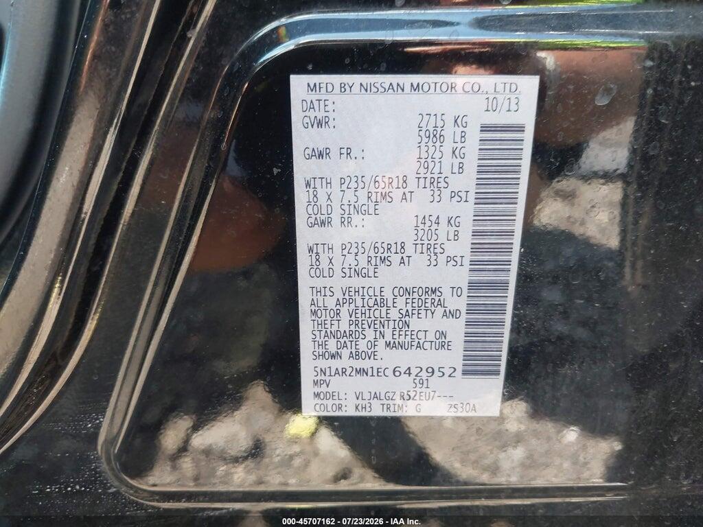5N1AR2MN1EC642952 2014 NISSAN PATHFINDER photo no. 9