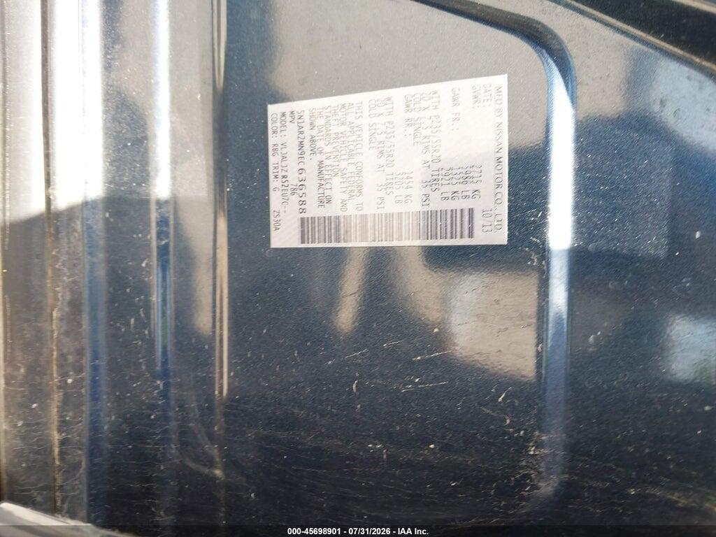 5N1AR2MN9EC636588 2014 NISSAN PATHFINDER photo no. 9