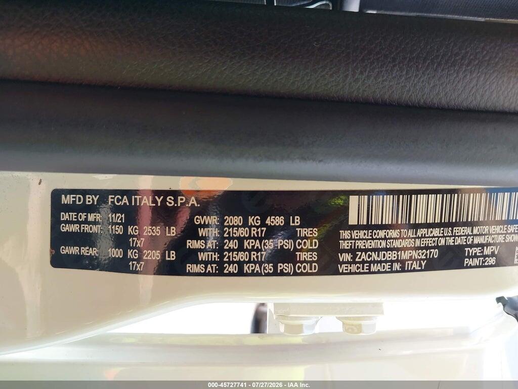 ZACNJDBB1MPN32170 2021 JEEP RENEGADE photo no. 9