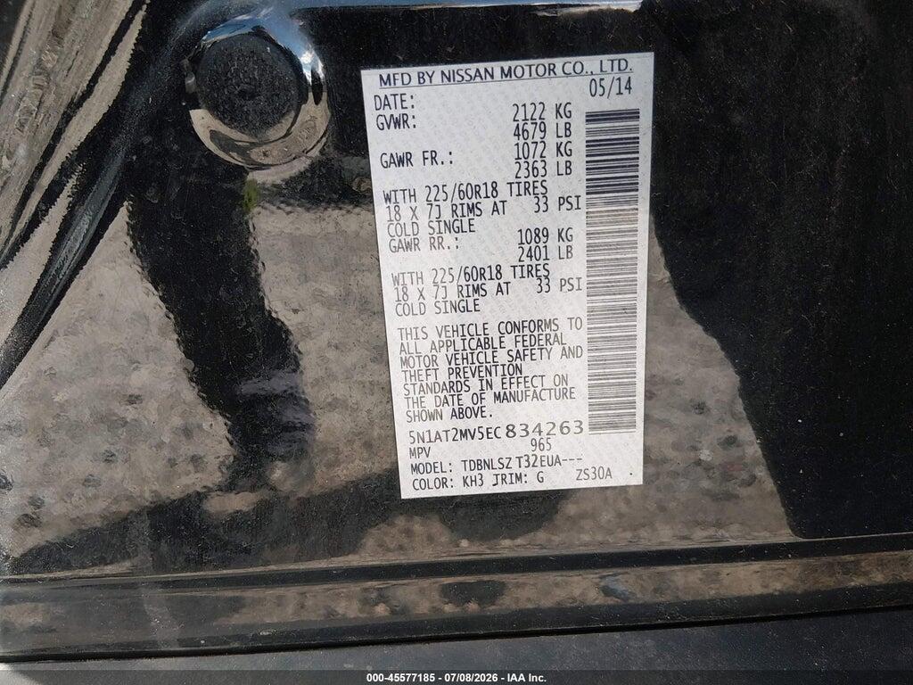 5N1AT2MV5EC834263 2014 NISSAN ROGUE photo no. 9