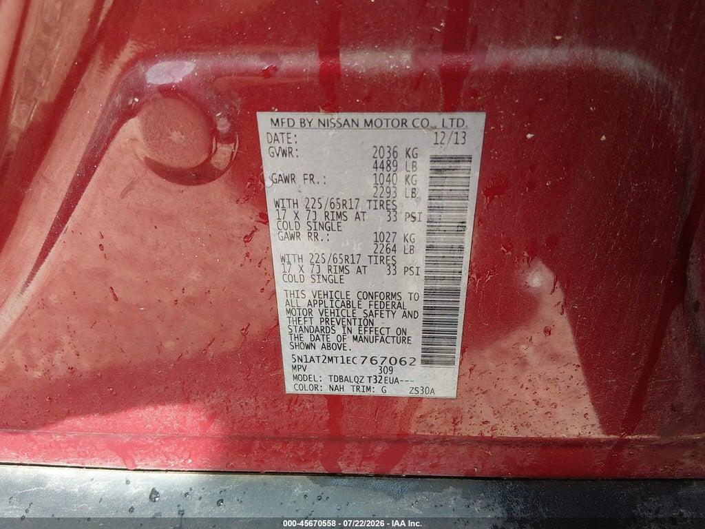 5N1AT2MT1EC767062 2014 NISSAN ROGUE photo no. 9