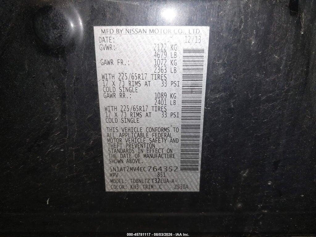 5N1AT2MV4EC764352 2014 NISSAN ROGUE photo no. 9