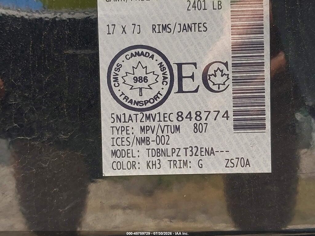 5N1AT2MV1EC848774 2014 NISSAN ROGUE photo no. 9