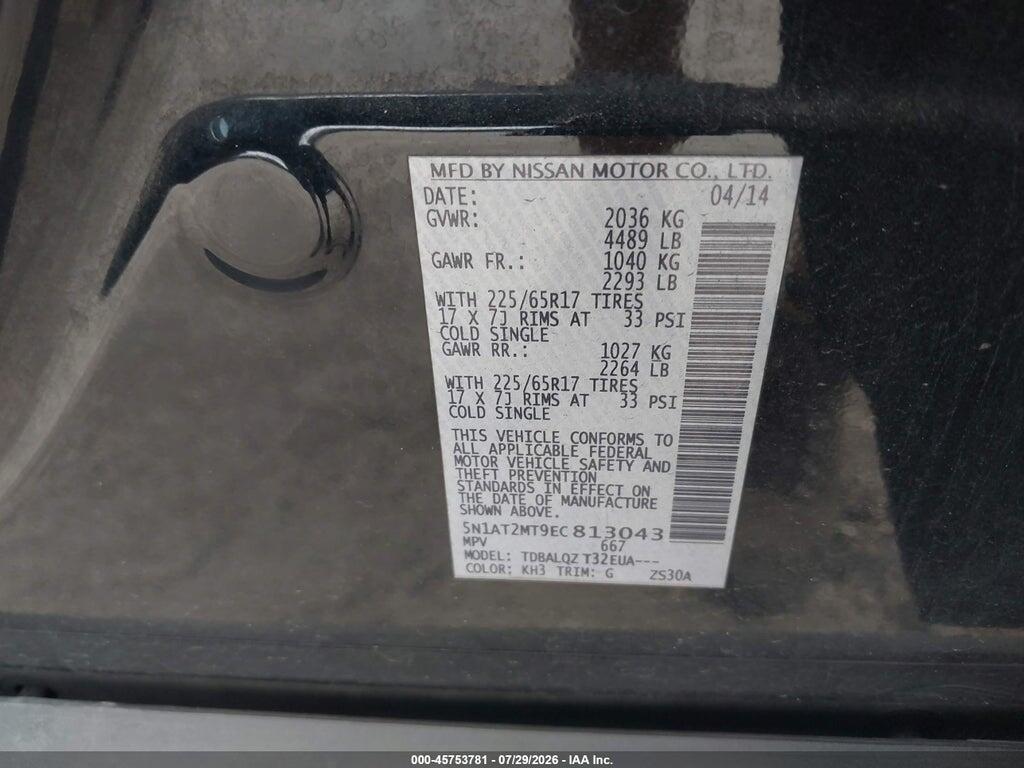 5N1AT2MT9EC813043 2014 NISSAN ROGUE photo no. 9
