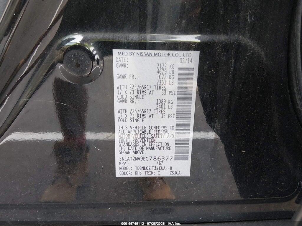 5N1AT2MV9EC786377 2014 NISSAN ROGUE photo no. 9