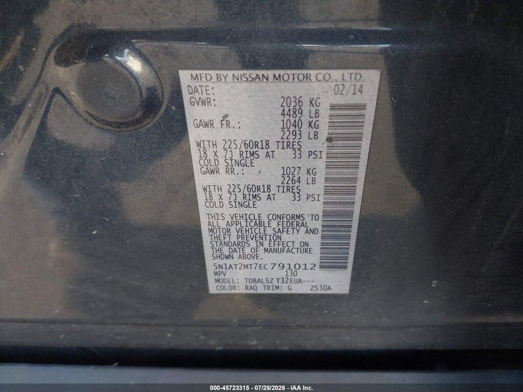 5N1AT2MT7EC791012 2014 NISSAN ROGUE photo no. 9