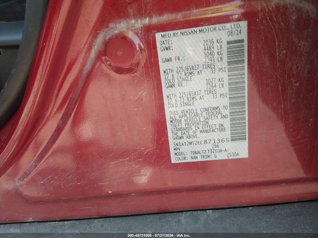 5N1AT2MT2EC871365 2014 NISSAN ROGUE photo no. 9