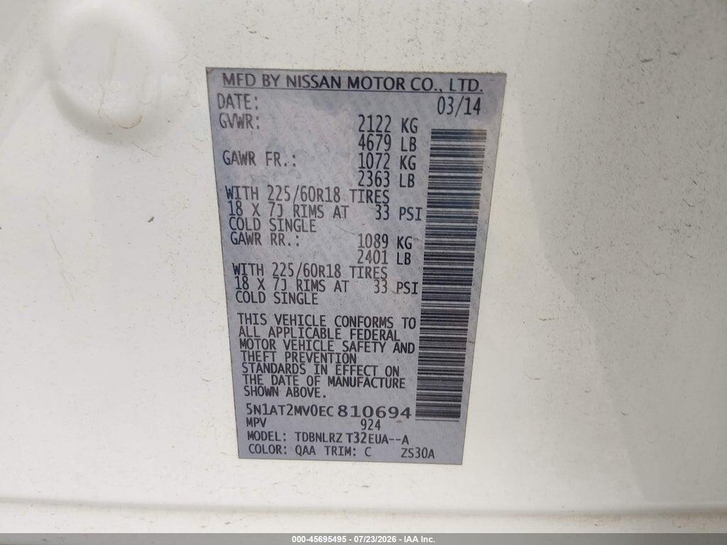 5N1AT2MV0EC810694 2014 NISSAN ROGUE photo no. 9