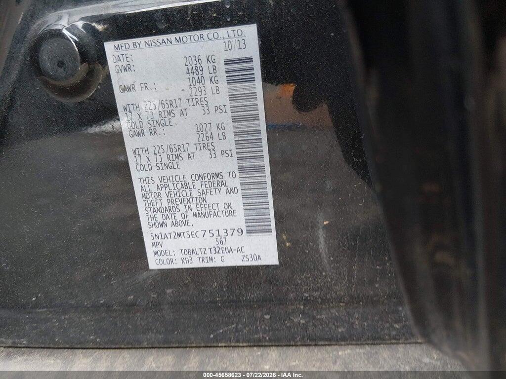 5N1AT2MT5EC751379 2014 NISSAN ROGUE photo no. 9