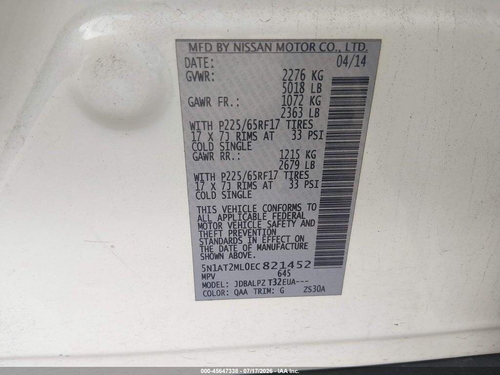 5N1AT2ML0EC821452 2014 NISSAN ROGUE photo no. 9