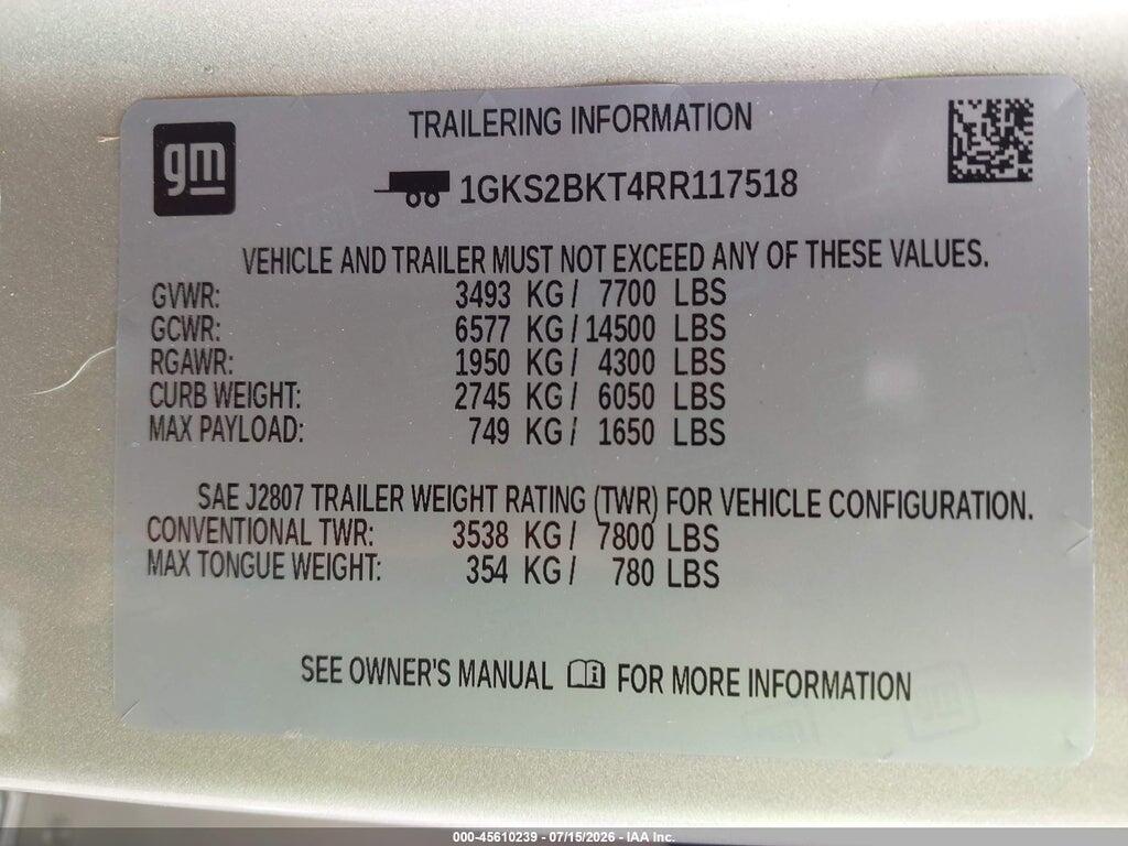 1GKS2BKT4RR117518 2024 GMC YUKON photo no. 9