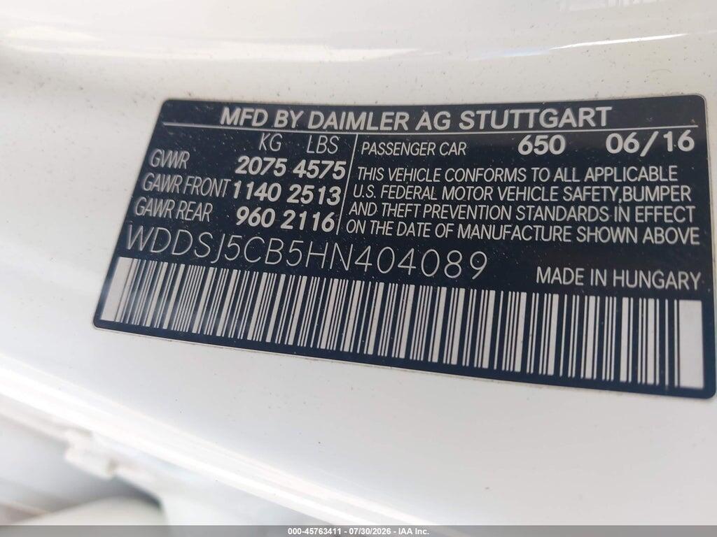 WDDSJ5CB5HN404089 2017 MERCEDES-BENZ AMG CLA 45 photo no. 9