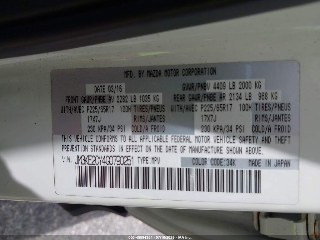 JM3KE2CY4G0790251 2016 MAZDA CX-5 photo no. 9