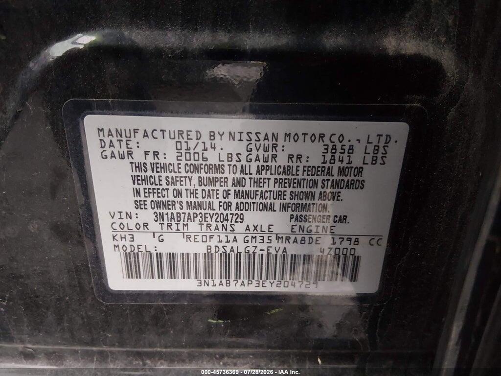 3N1AB7AP3EY204729 2014 NISSAN SENTRA photo no. 9