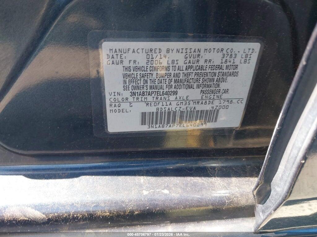 3N1AB7AP7EL640299 2014 NISSAN SENTRA photo no. 9