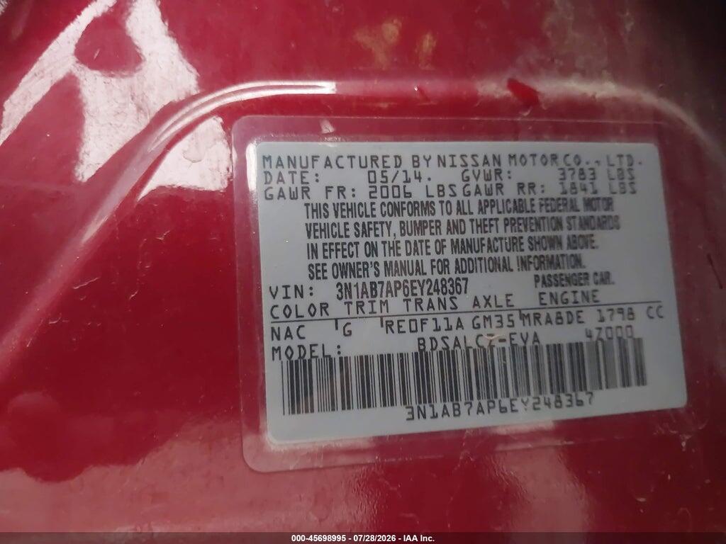 3N1AB7AP6EY248367 2014 NISSAN SENTRA photo no. 9